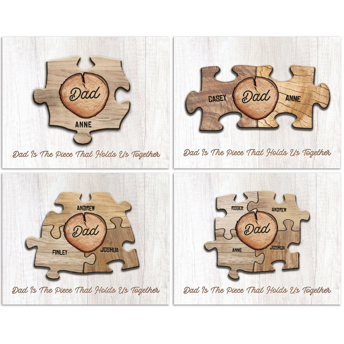 Personal-Prints art Dad &amp; Children Wood Puzzle Sign