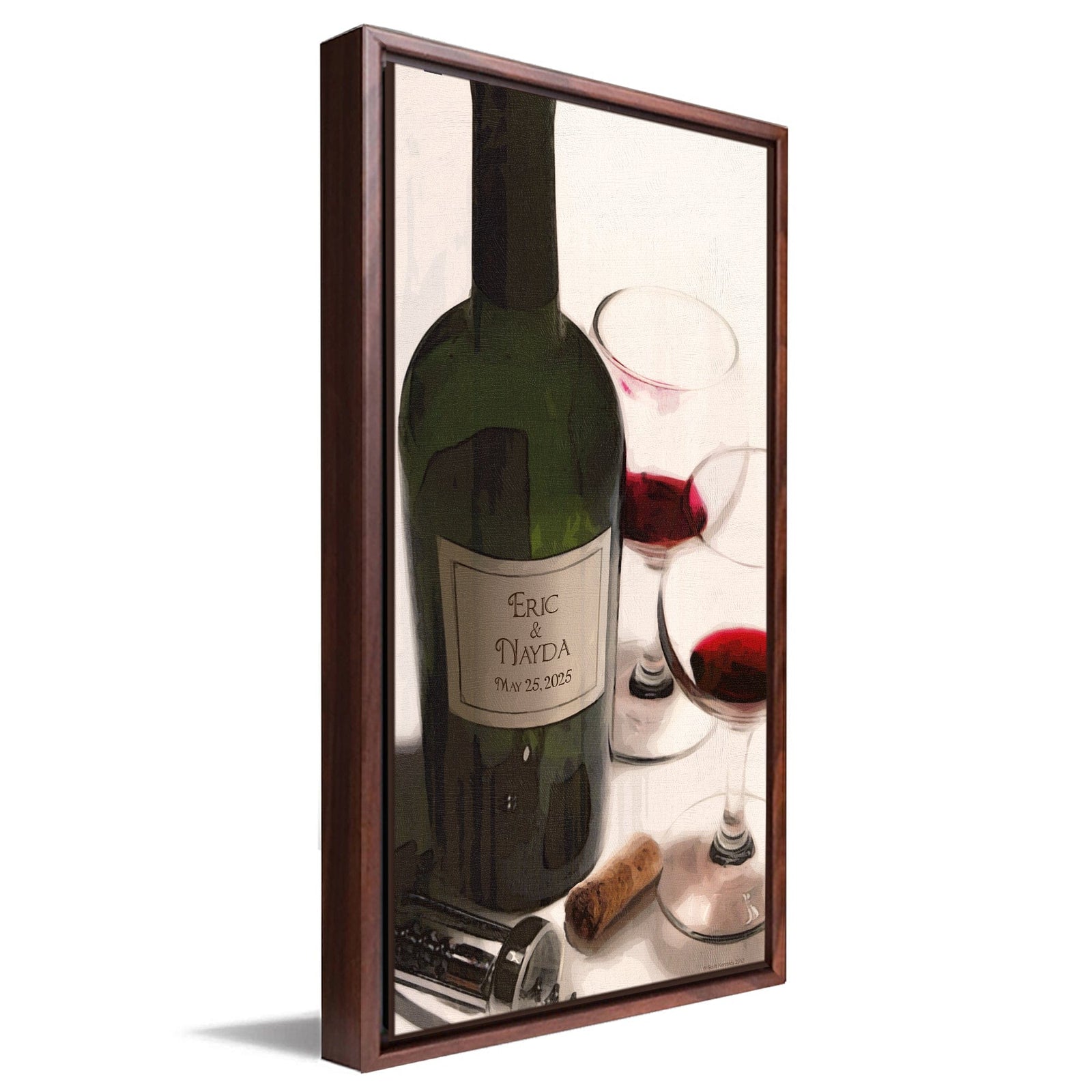 Personal-Prints art 16"x32" Float Framed Canvas Drinks For Two