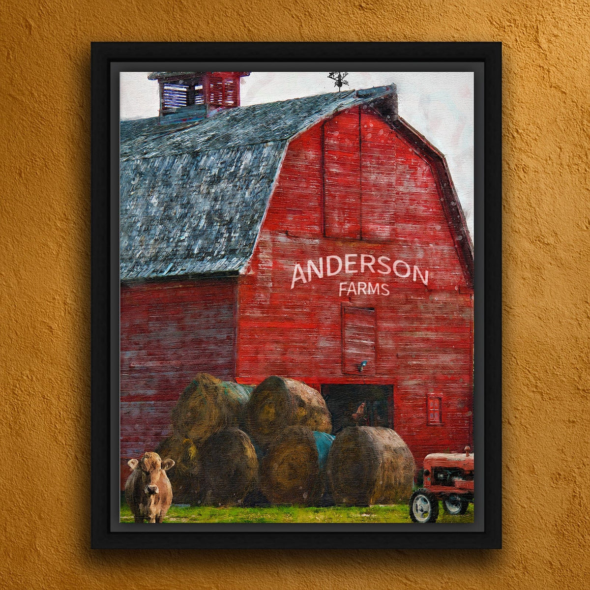 Personal-Prints art 20&quot;x24&quot; Float Framed Canvas Family Farm