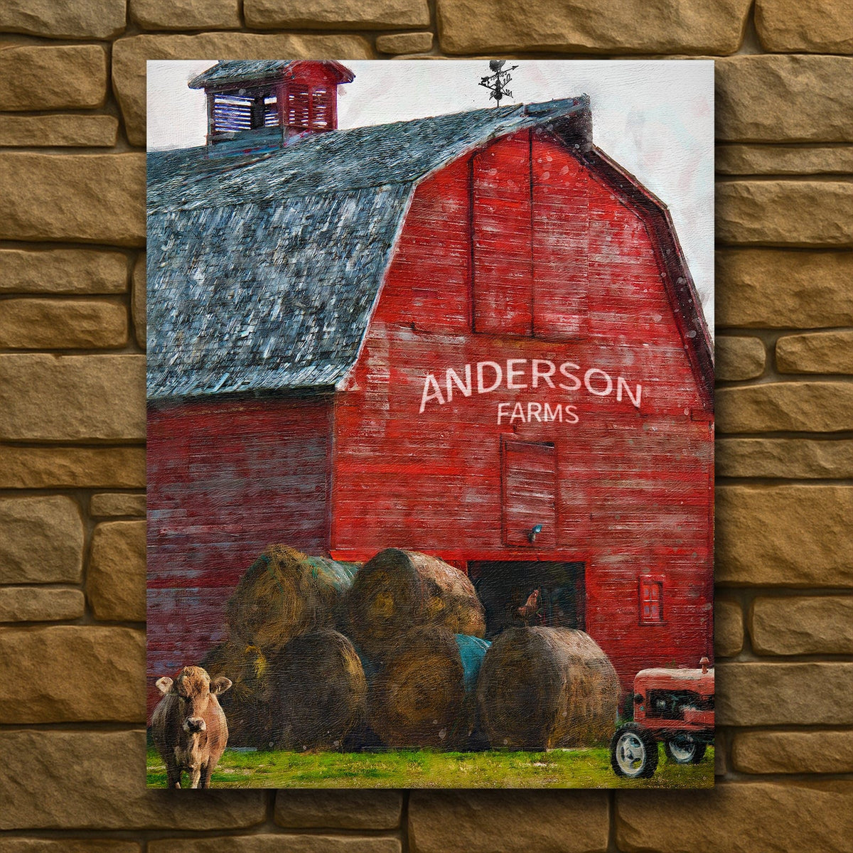 Personal-Prints art 16&quot;x20&quot; Stretched Canvas Family Farm