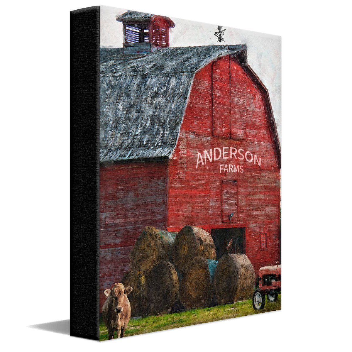 Personal-Prints art 11&quot;x14&quot; Stretched Canvas Family Farm