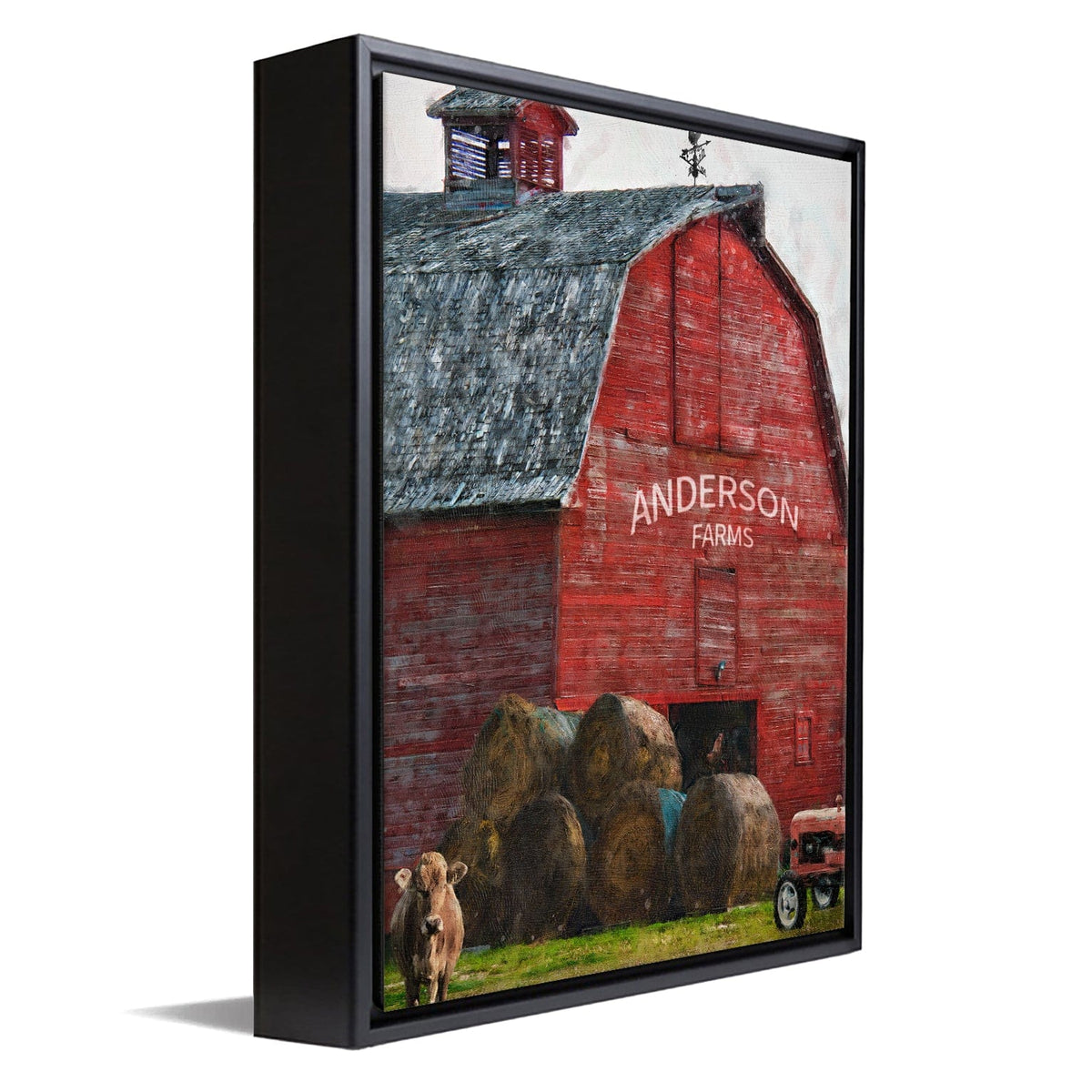 Personal-Prints art 12&quot;x16&quot; Float Framed Canvas Family Farm