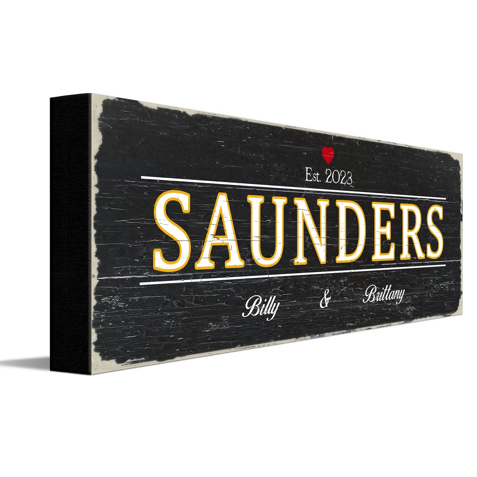 Personal-Prints art BLACK - 6"x18" Stretched Canvas Family Name Art