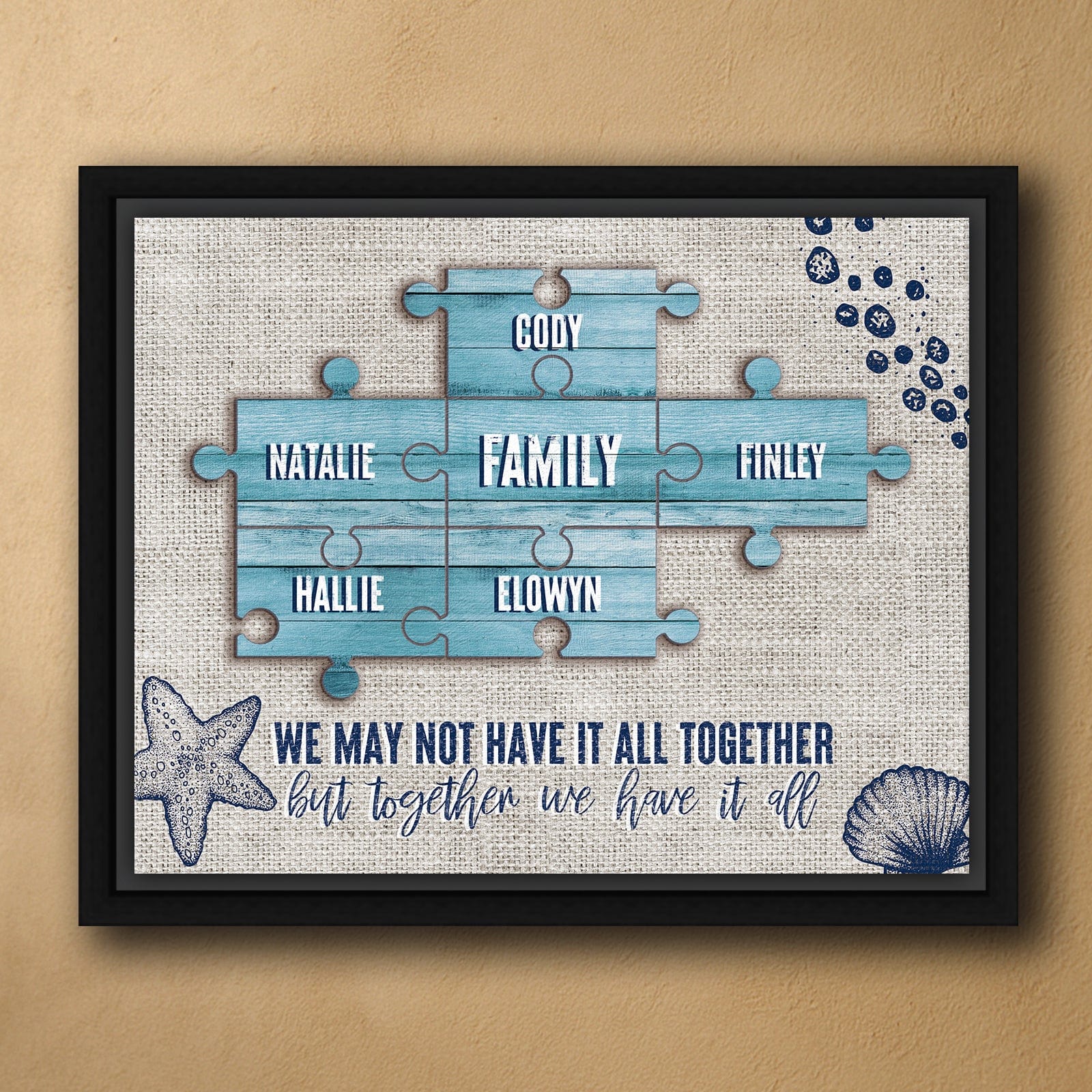 Personal-Prints art Family Puzzle Pieces (Beach Theme)