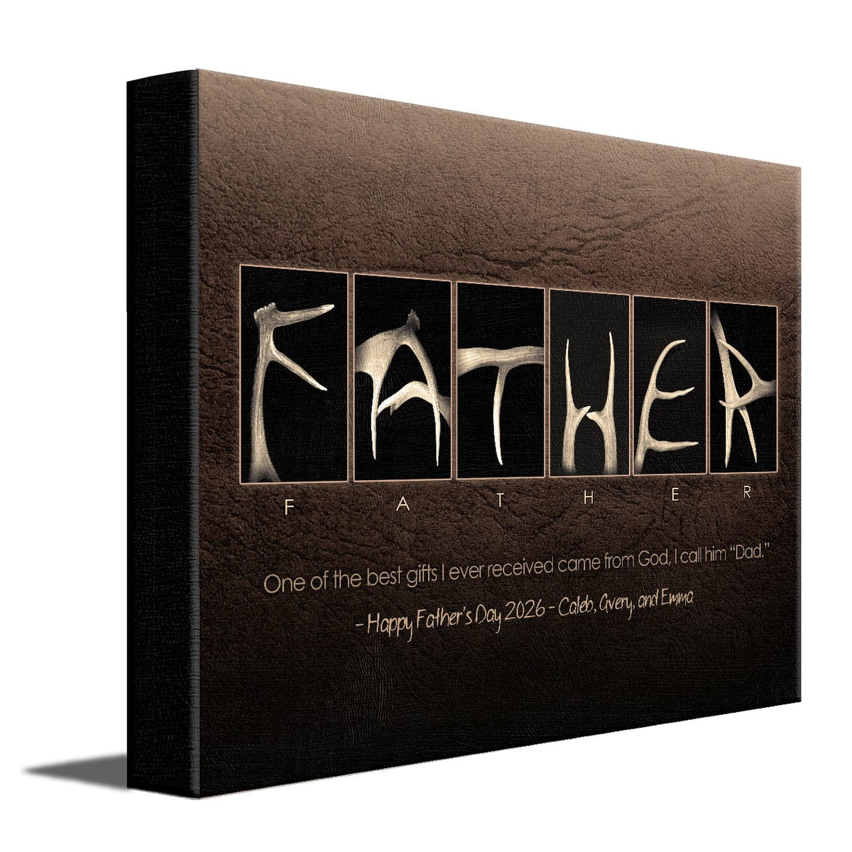 Personal-Prints art 11&quot;x14&quot; Stretched Canvas Father - Antler Theme Print