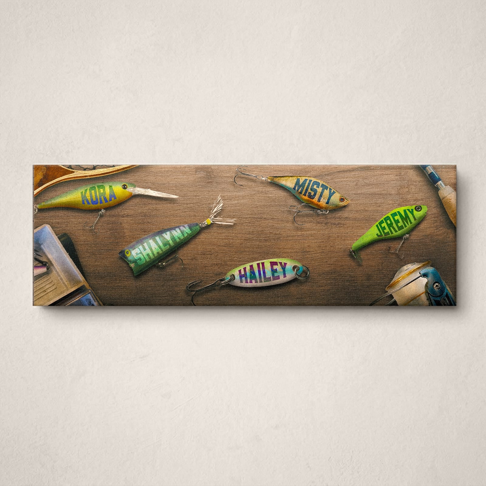Personal-Prints art Fishing Lures Dad & Children Sign
