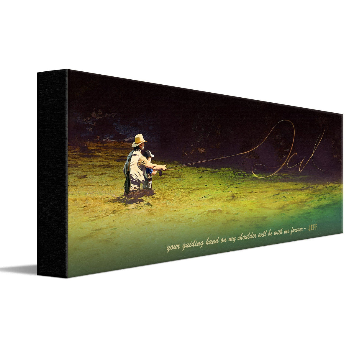 Personal-Prints art 6&quot;x18&quot; Stretched Canvas Fly Fishing Father&#39;s Day Art