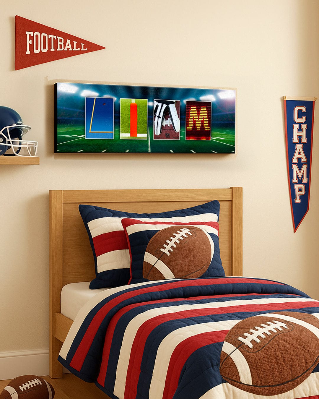 Personal-Prints art Football Letter Name Art Print