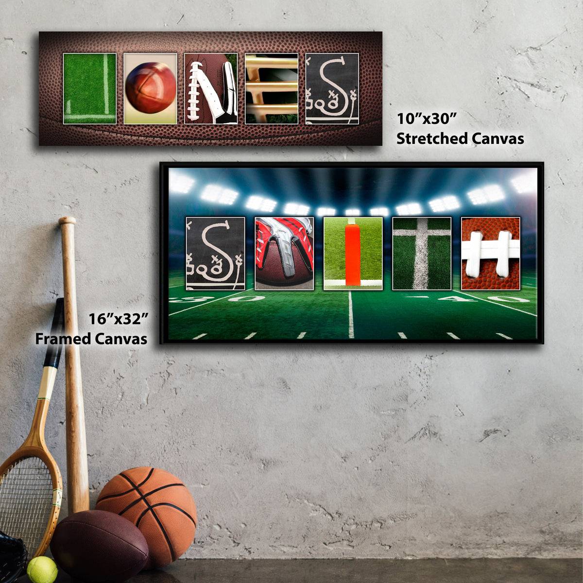 Personal-Prints art Football Letter Name Art Print