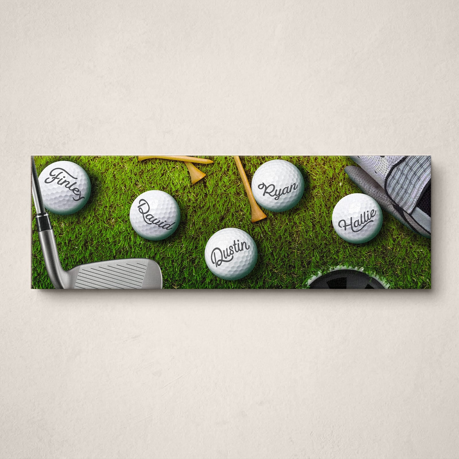 Personal-Prints art Golf Balls Dad & Children Sign