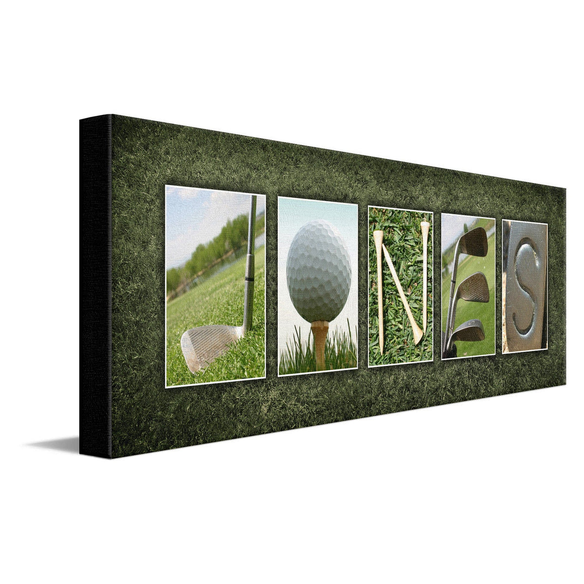 Personal-Prints art 10&quot;x30&quot; Stretched Canvas Golf Name Art Print