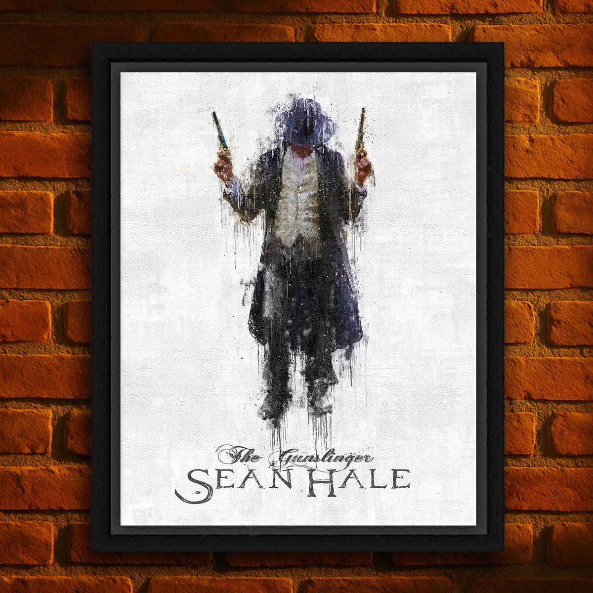 Personal-Prints art 20&quot;x24&quot; Float Framed Canvas Gunslinger - Personalized Firearm Gun Print