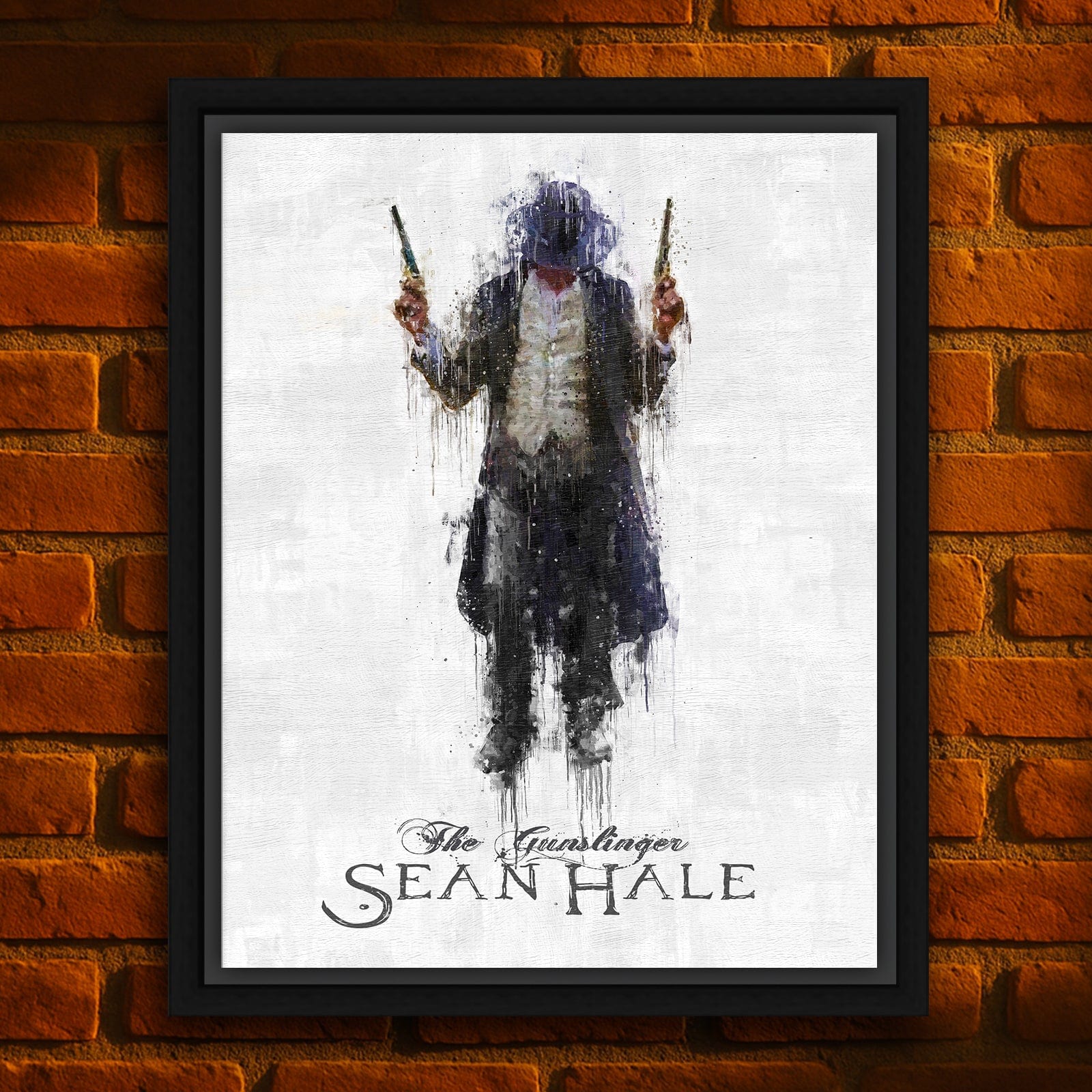 Personal-Prints art 20"x24" Float Framed Canvas Gunslinger - Personalized Firearm Gun Print