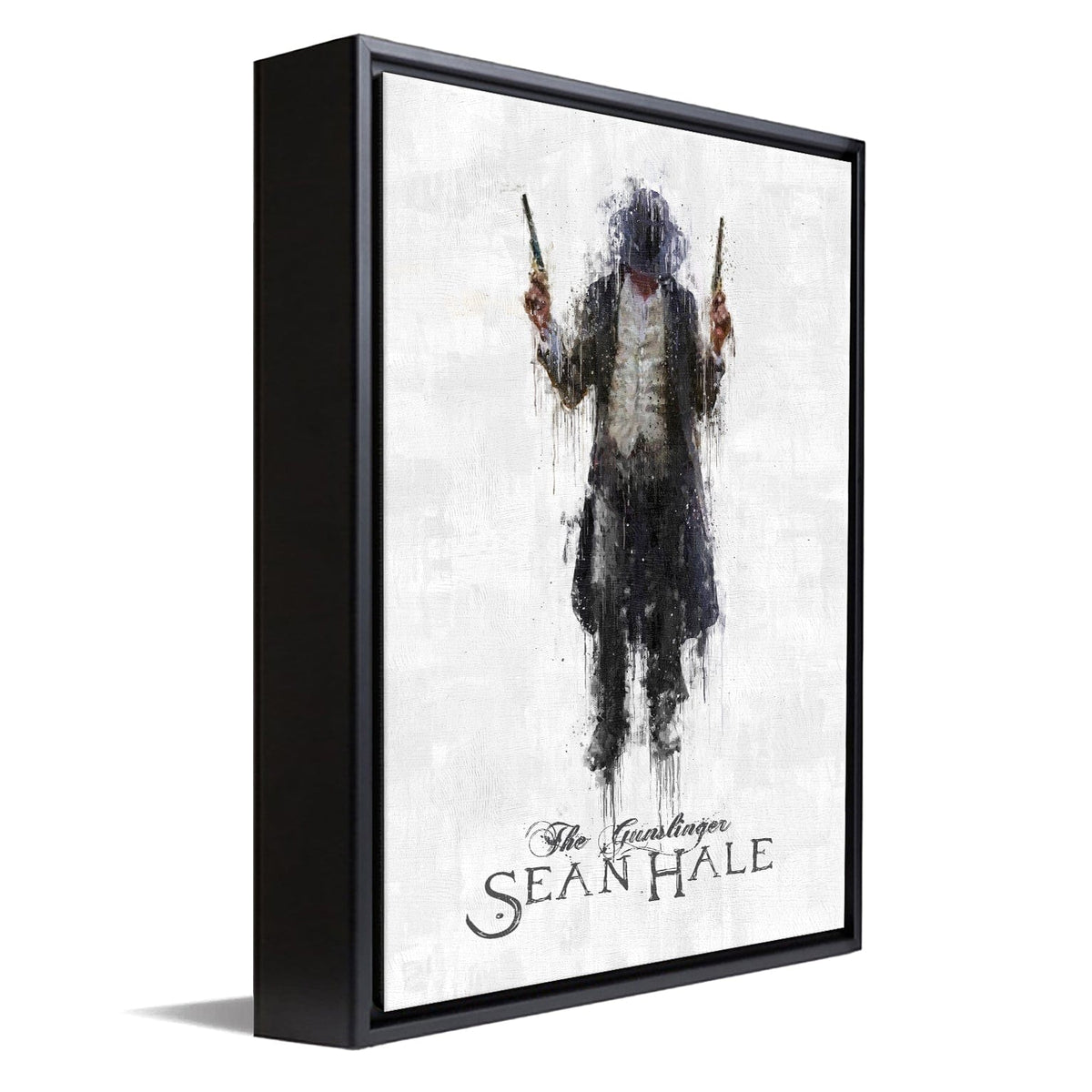 Personal-Prints art 12&quot;x16&quot; Float Framed Canvas Gunslinger - Personalized Firearm Gun Print