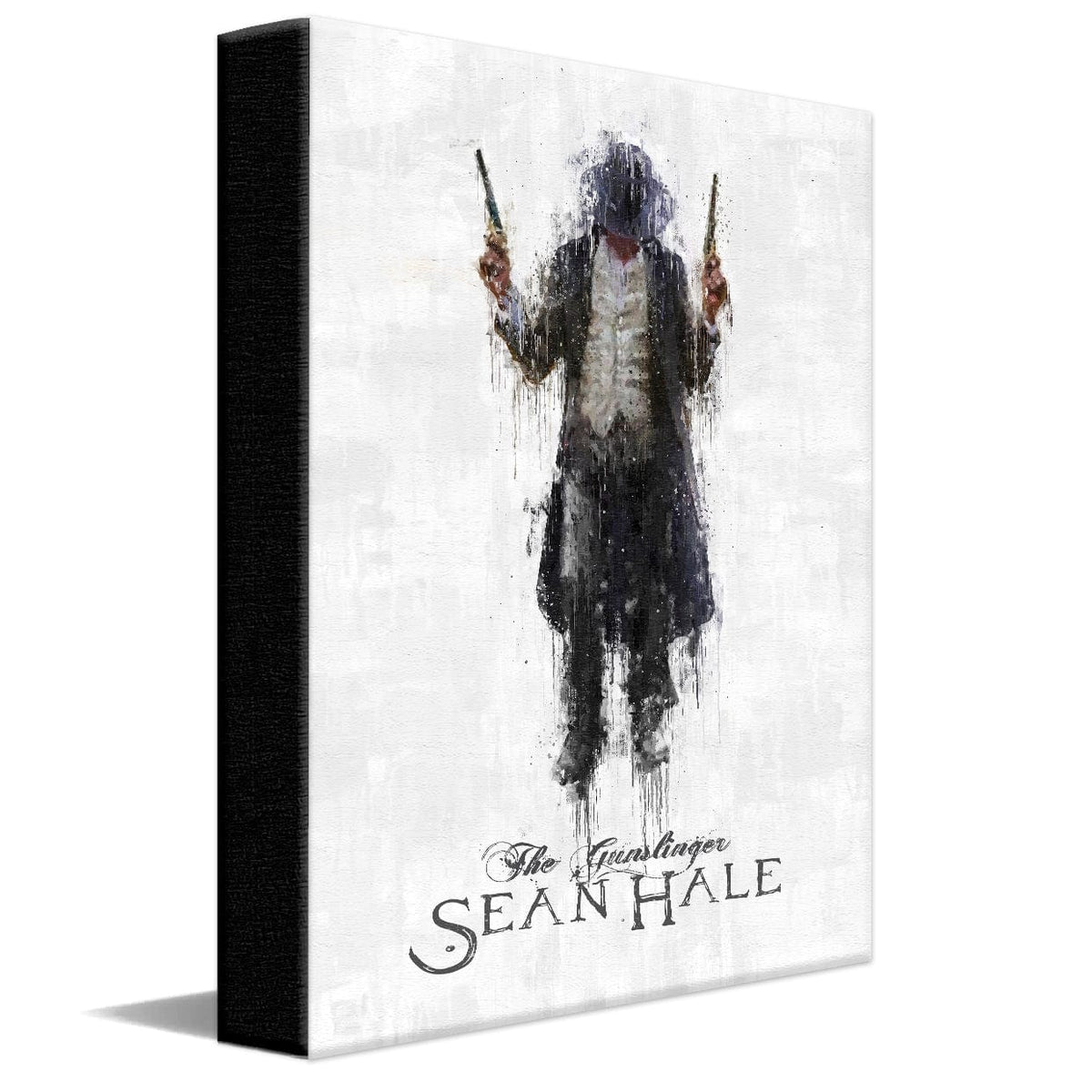 Personal-Prints art 11&quot;x14&quot; Stretched Canvas Gunslinger - Personalized Firearm Gun Print