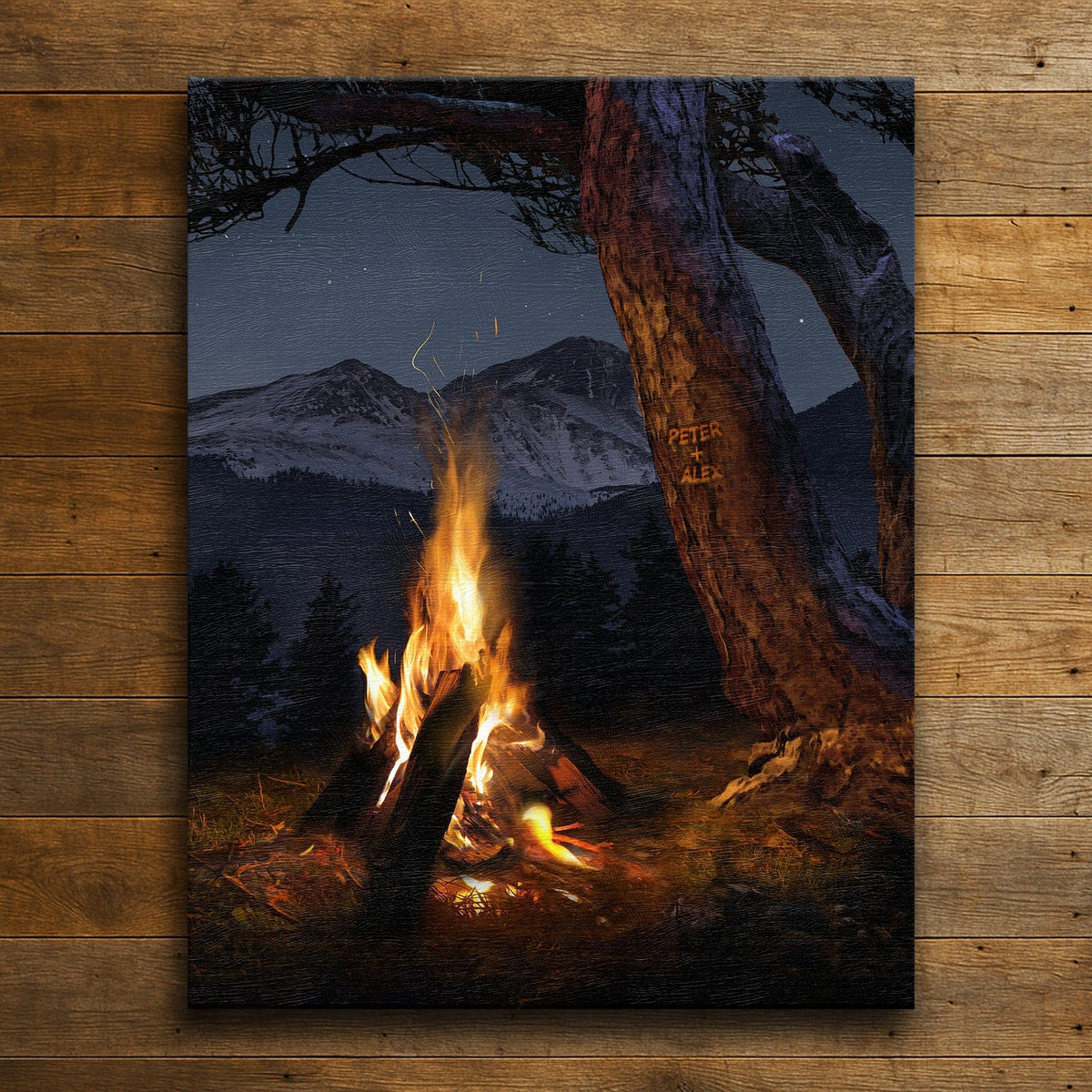 Personal-Prints art 16&quot;x20&quot; Stretched Canvas High Country Campfire