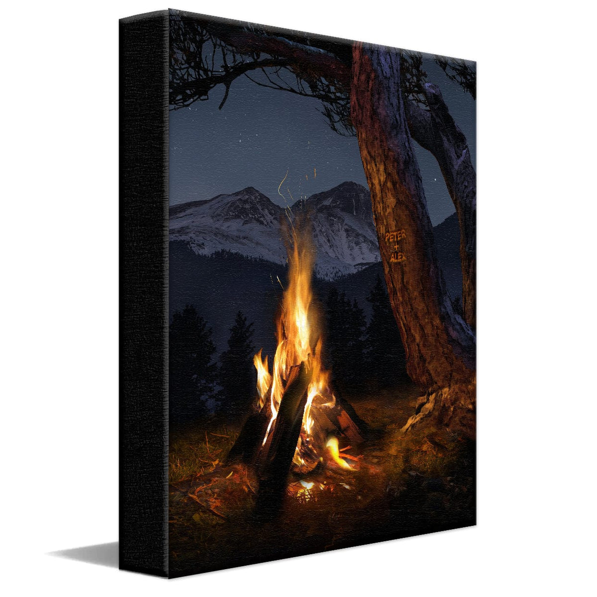 Personal-Prints art 11&quot;x14&quot; Stretched Canvas High Country Campfire