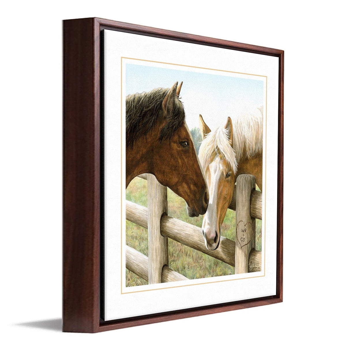 Personal-Prints art 14&quot;x14&quot; Float Framed Canvas Hitched Personalized Art