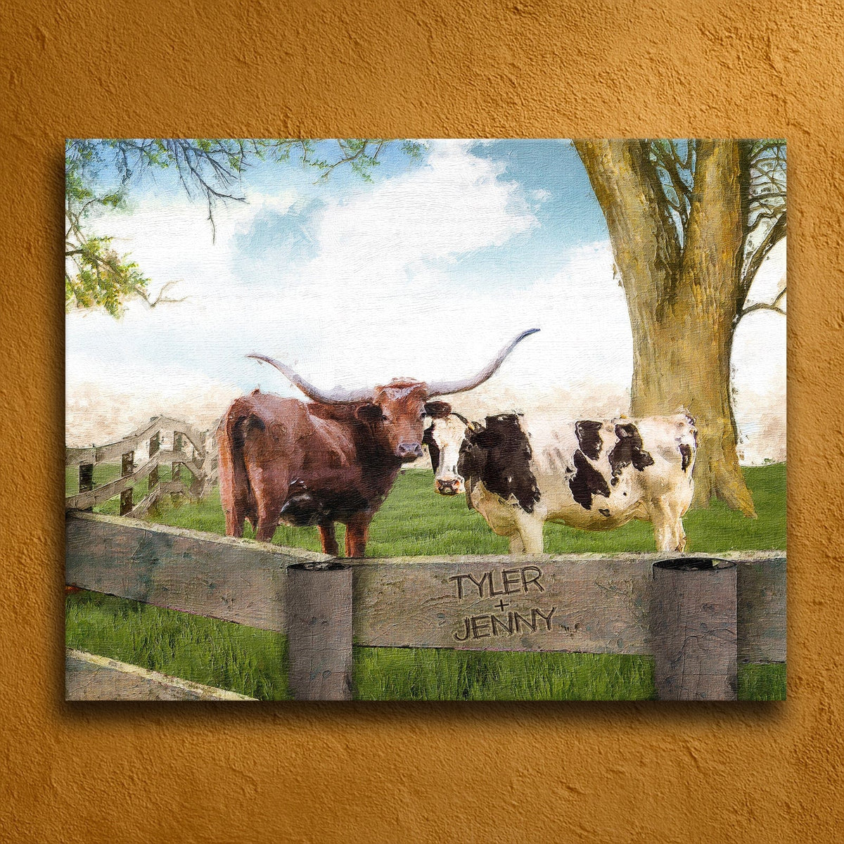 Personal-Prints art 16&quot;x20&quot; Stretched Canvas I Love Moo