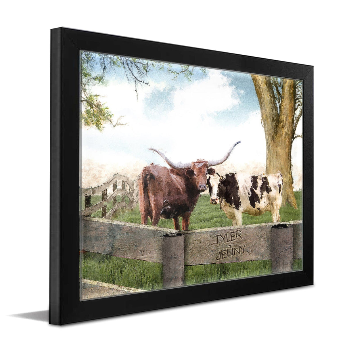 Personal-Prints art 11&quot;x14&quot; Framed Paper Print I Love Moo