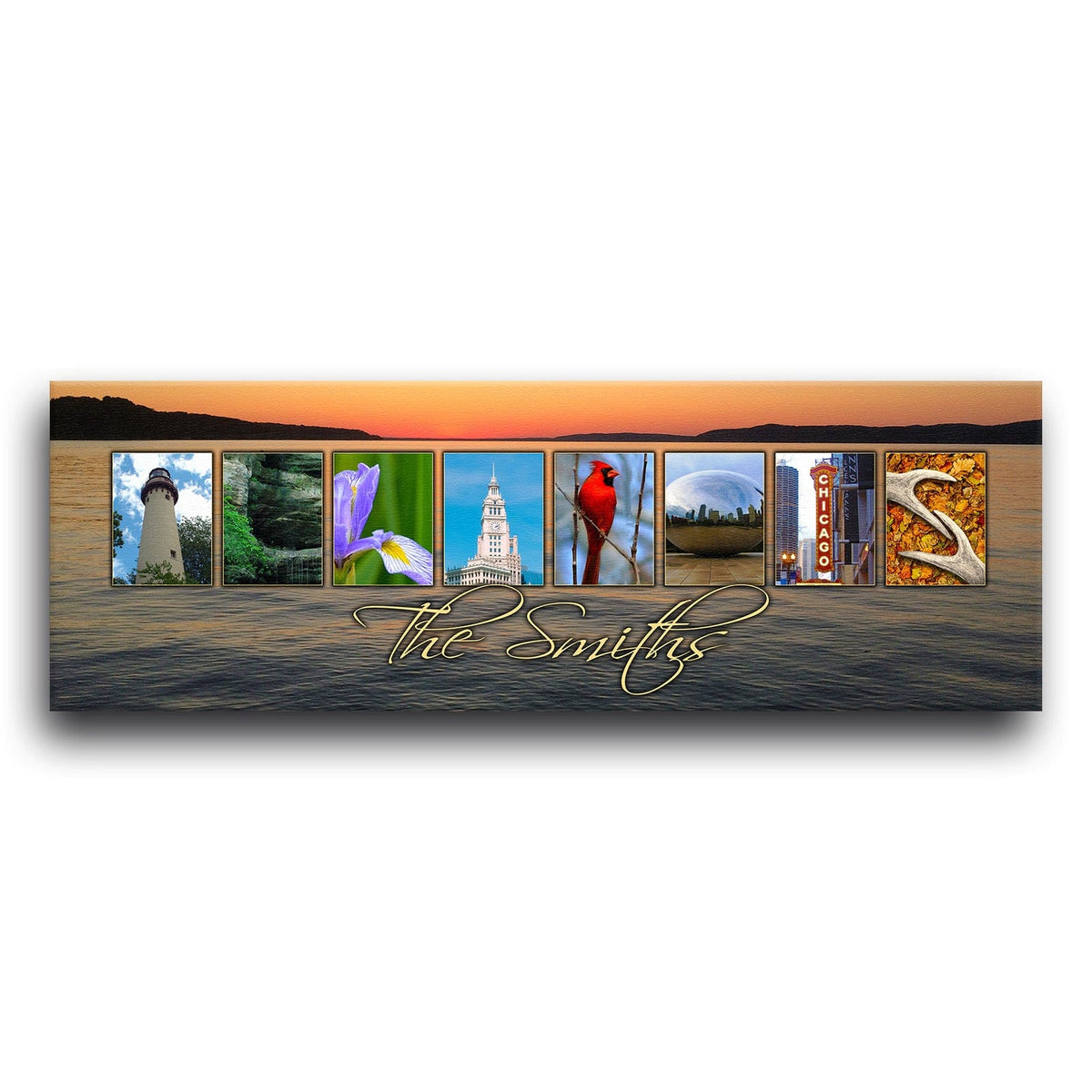 Personal-Prints art ILLINOIS - State Name Art