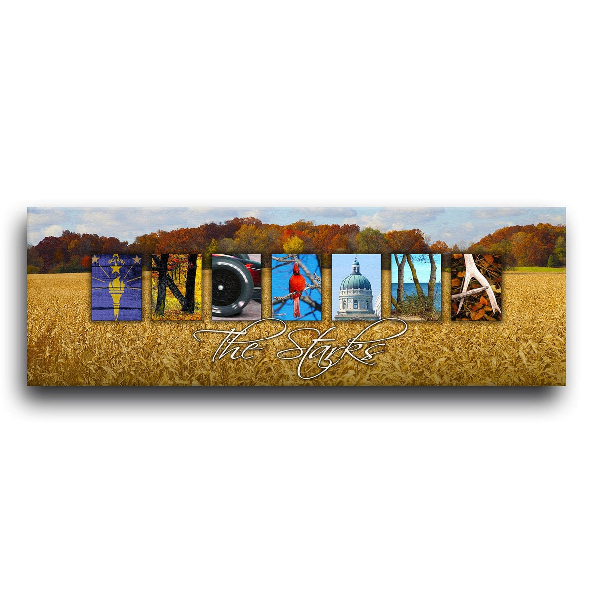 Personal-Prints art INDIANA - State Name Art
