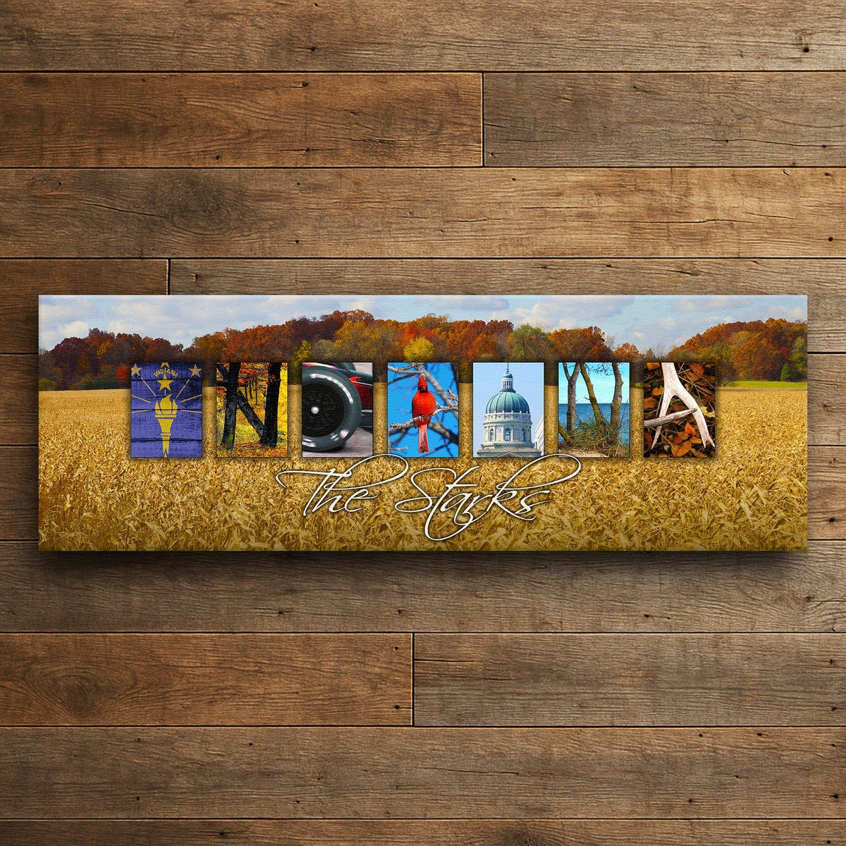 Personal-Prints art INDIANA - State Name Art
