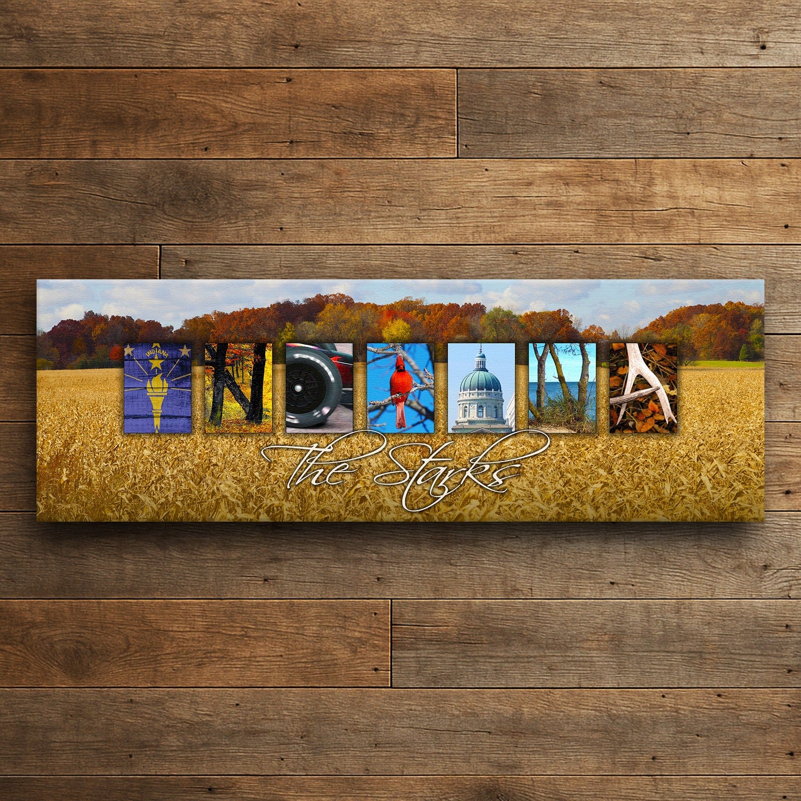 Personal-Prints art INDIANA - State Name Art