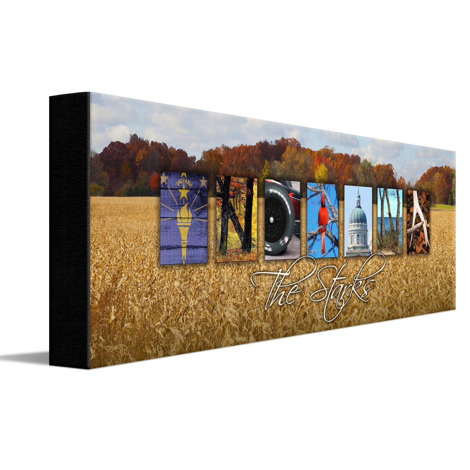 Personal-Prints art INDIANA - State Name Art