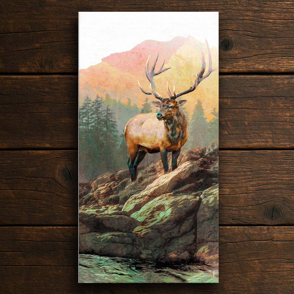 Personal-Prints art Stretched Canvas - 16&quot;x32&quot; panel King of the Mountain