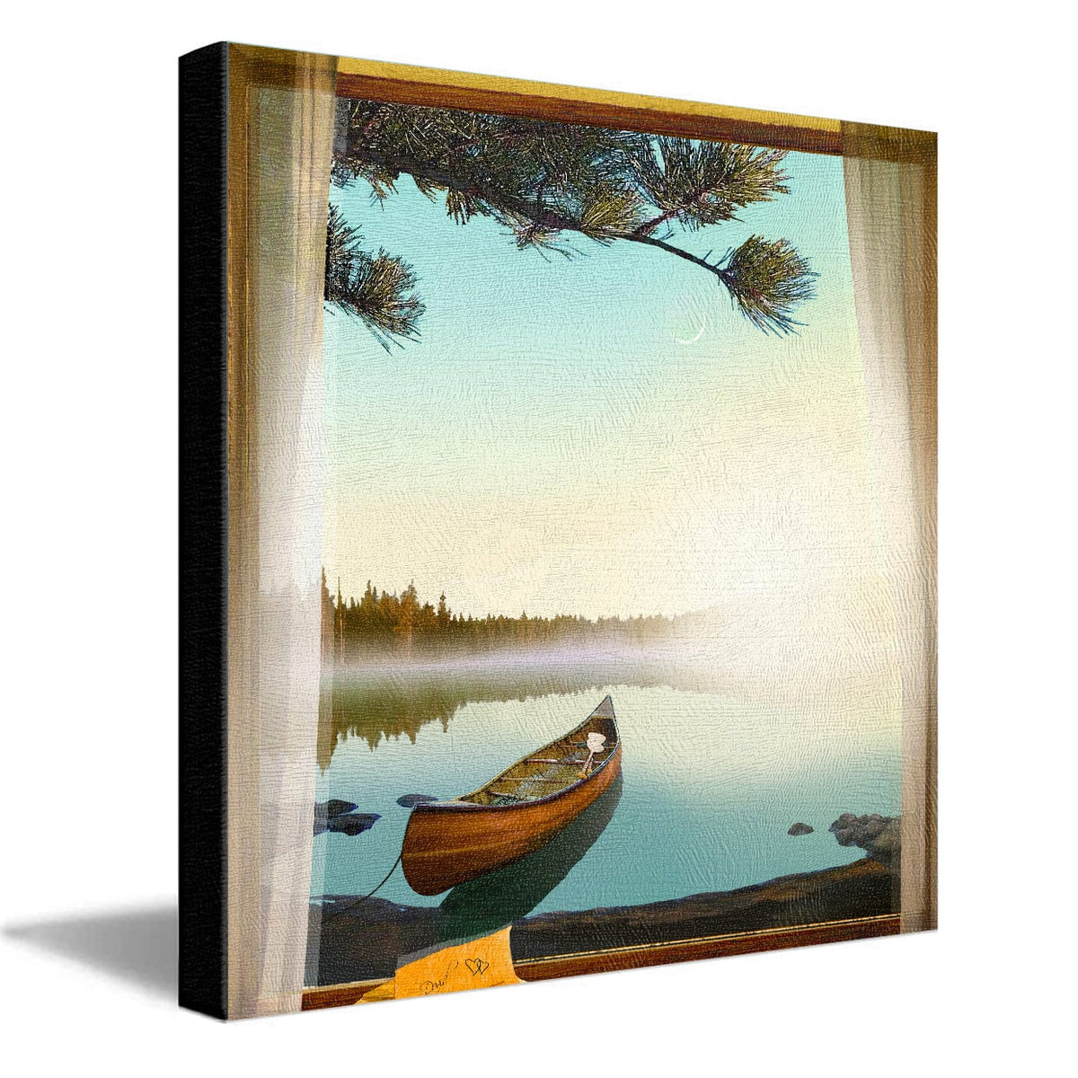 Personal-Prints art 16&quot;x16&quot; Stretched Canvas Lake Retreat