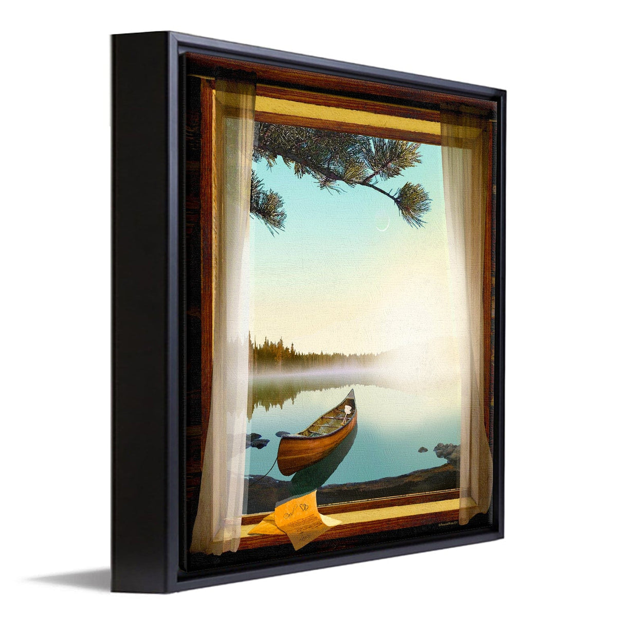Personal-Prints art 14&quot;x14&quot; Float Framed Canvas Lake Retreat