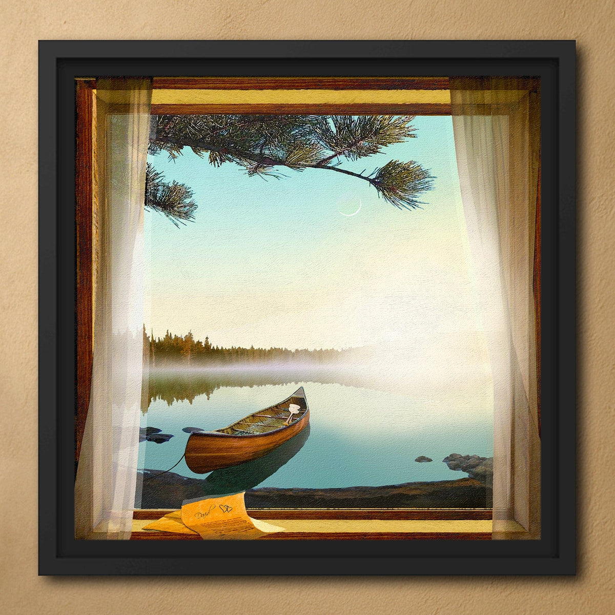 Personal-Prints art 24&quot;x24&quot; Float Framed Canvas Lake Retreat