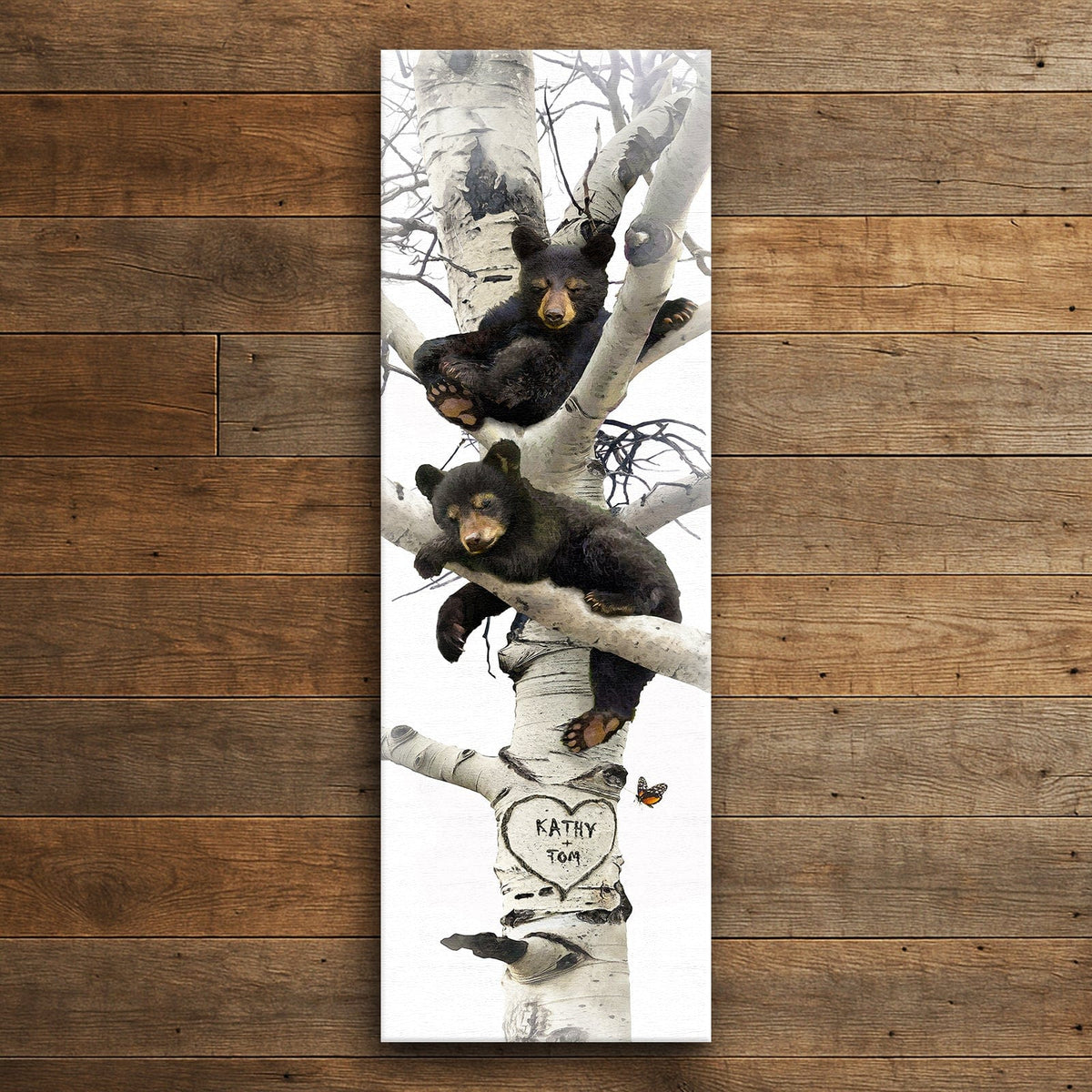 Personal-Prints art 10&quot;x30&quot; Stretched Canvas Lazy Days - Black Bears
