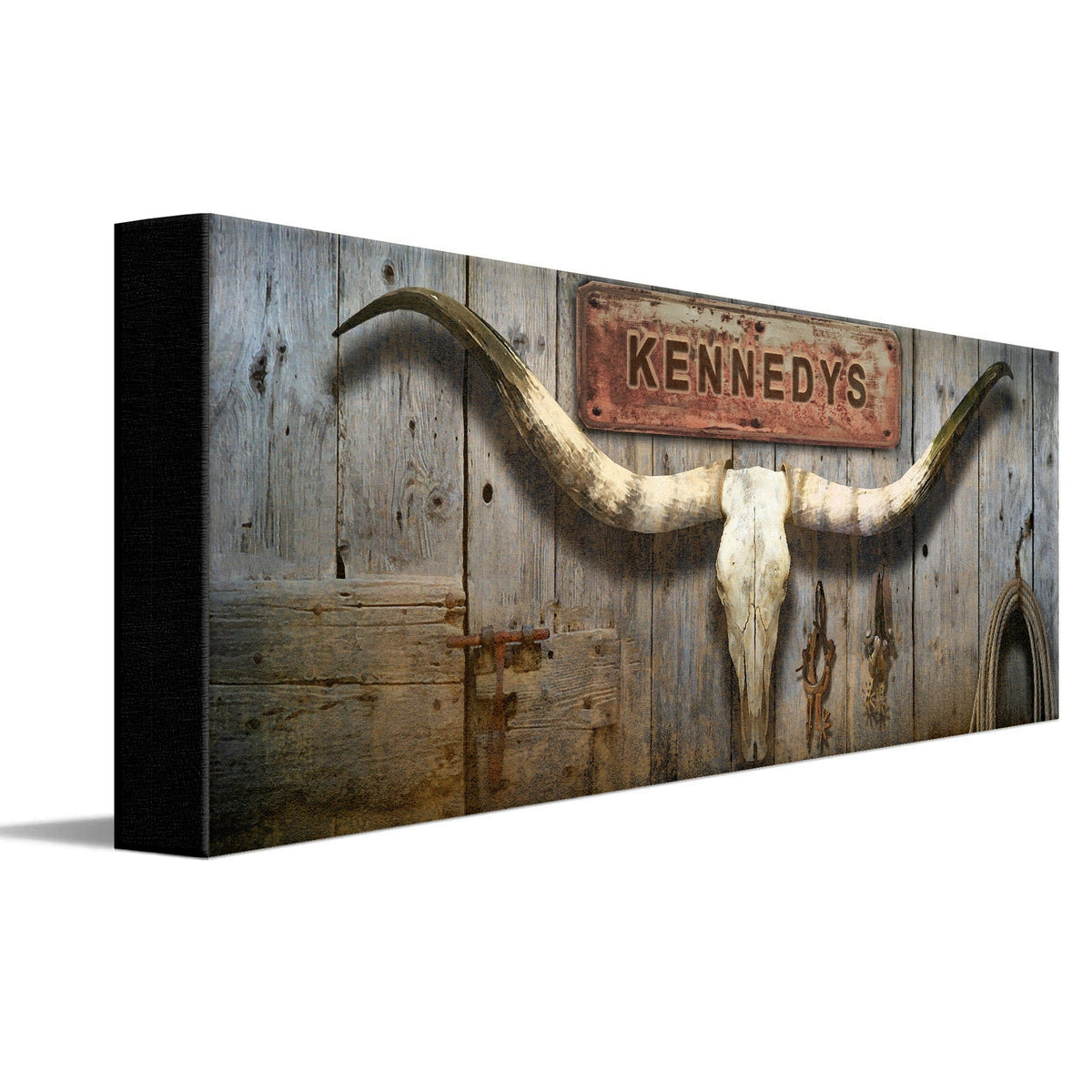 Personal-Prints art 6&quot;x18&quot; Stretched Canvas Longhorn Skull Art