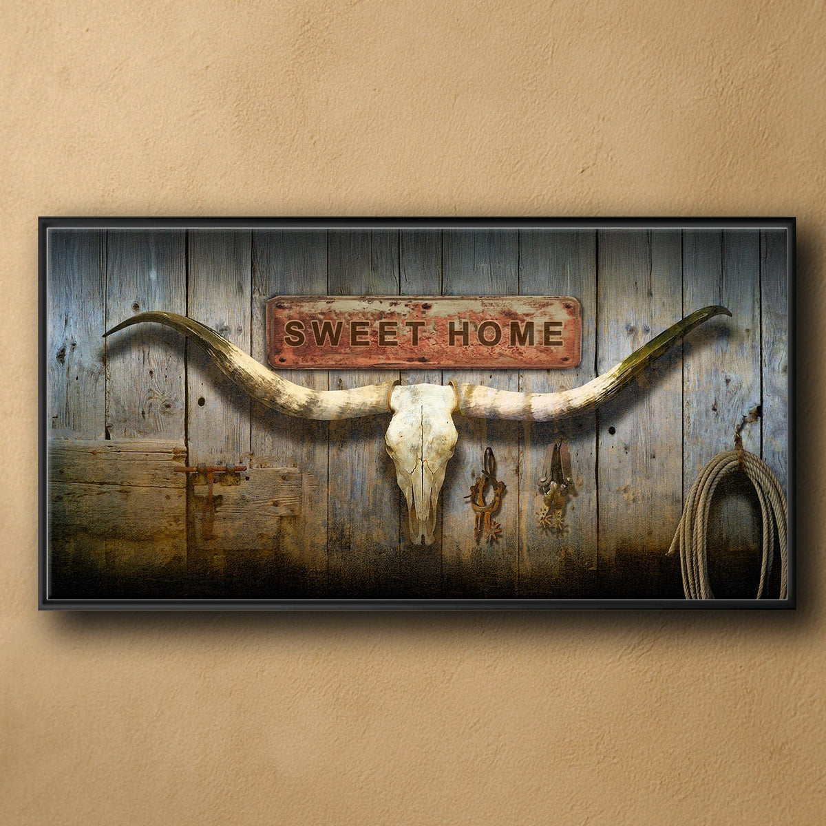 Personal-Prints art 16&quot;x32&quot; Stretched Canvas Longhorn Skull Art
