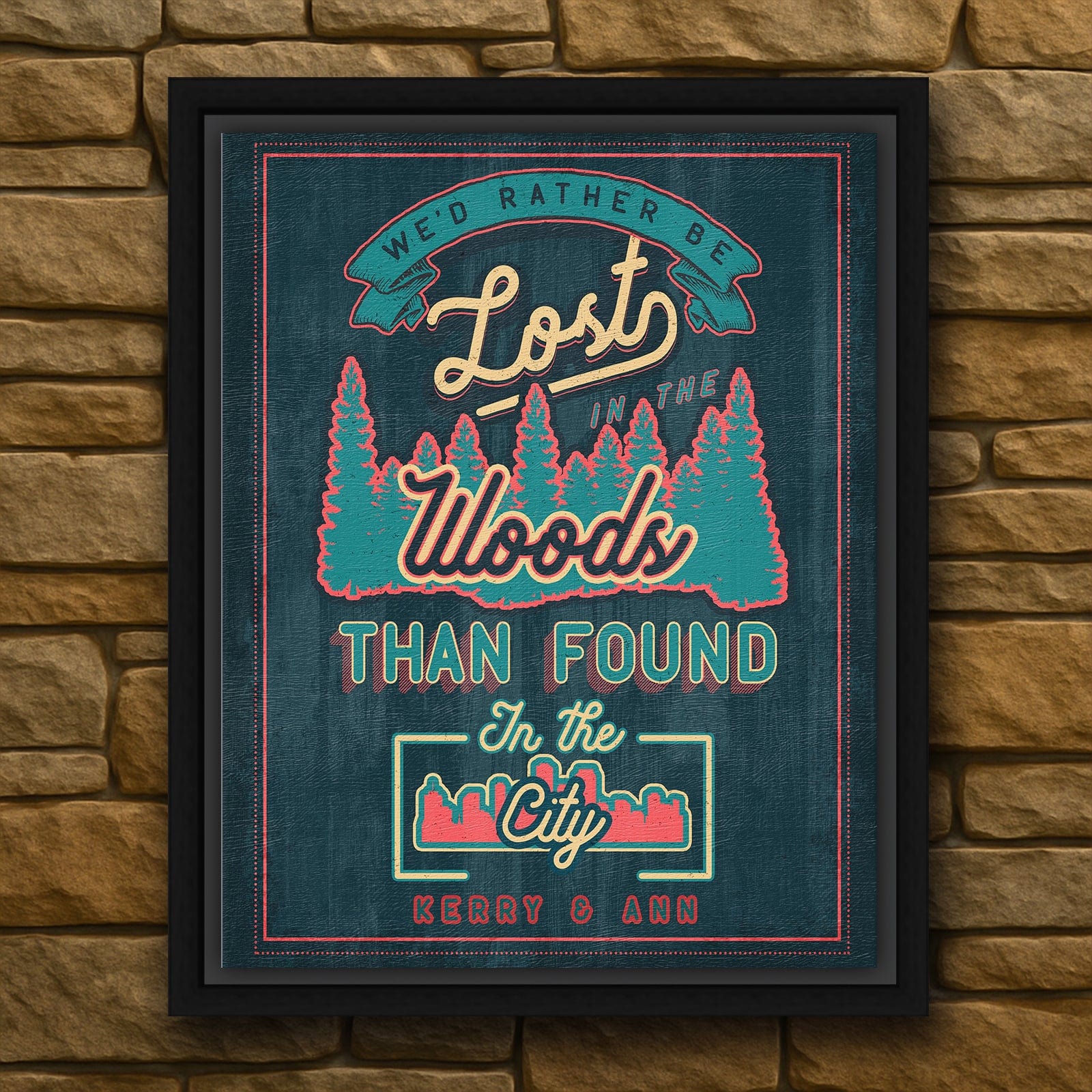 Personal-Prints art 20"x24" Float Framed Canvas Lost In The Woods