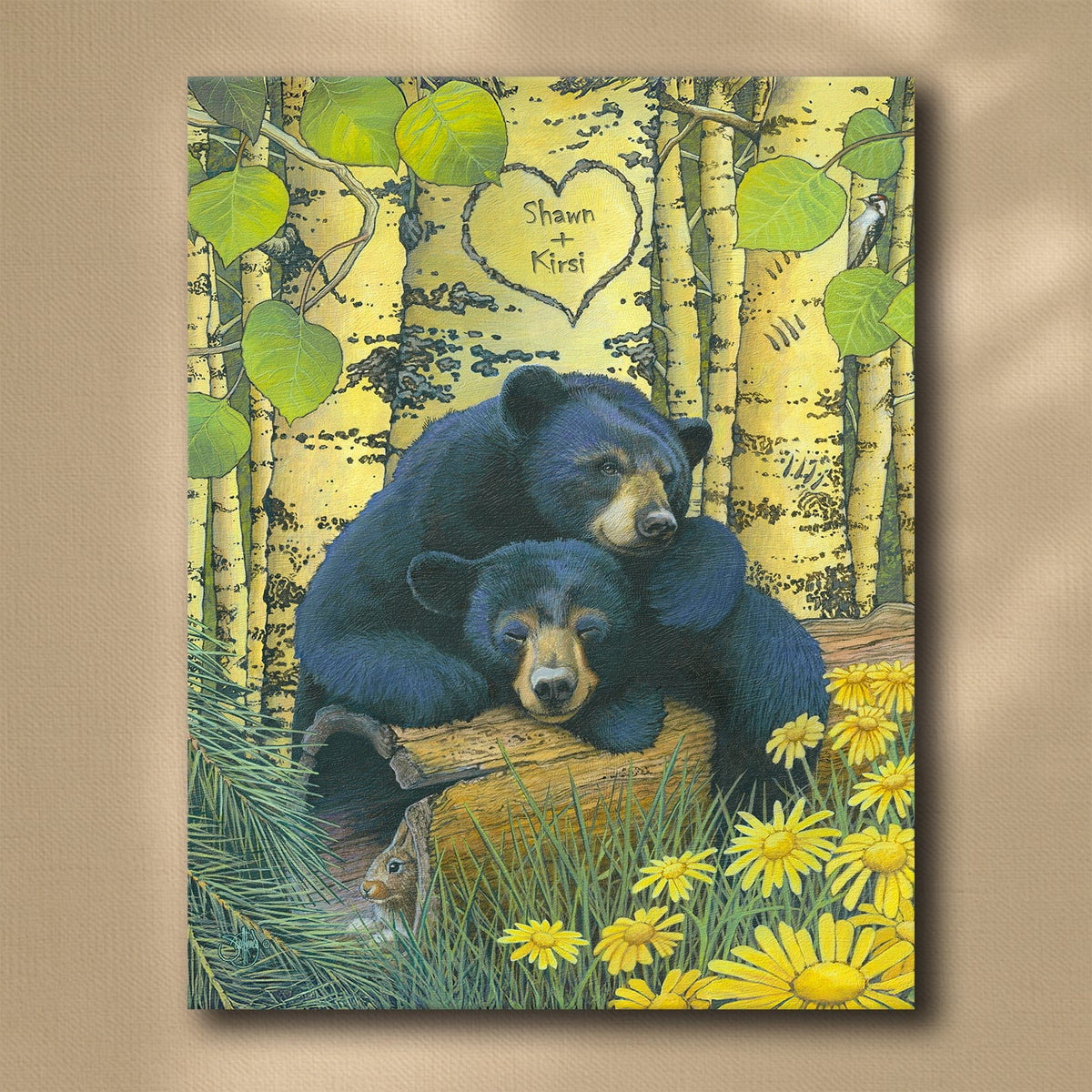 Personal-Prints art 16&quot;x20&quot; Stretched Canvas Love Bears
