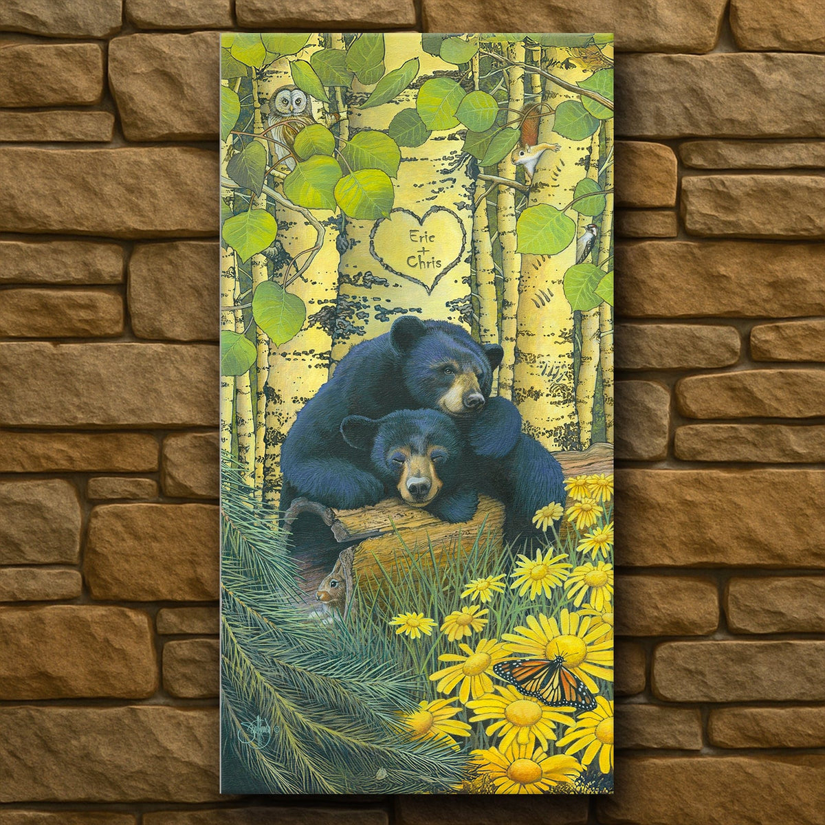 Personal-Prints art 16&quot;x32&quot; Stretched Canvas Love Bears