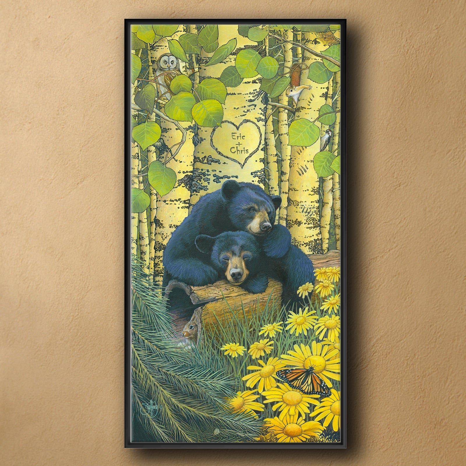 Personal-Prints art 16"x32" Float Framed Canvas Love Bears