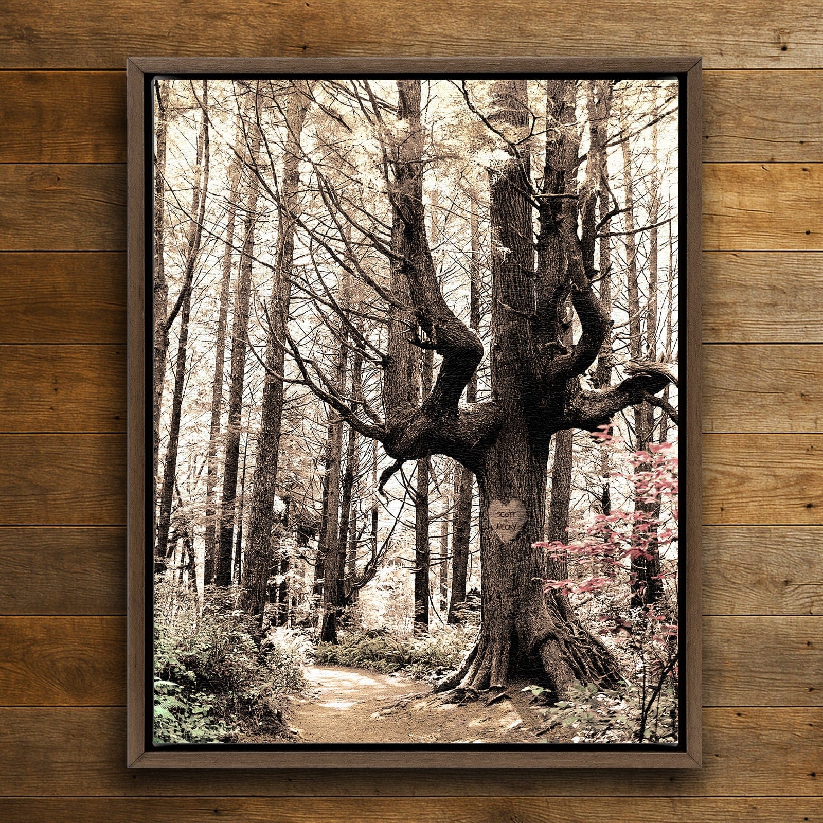 Personal-Prints art 20"x24" Float Framed Canvas Love Is a Path to the Heart