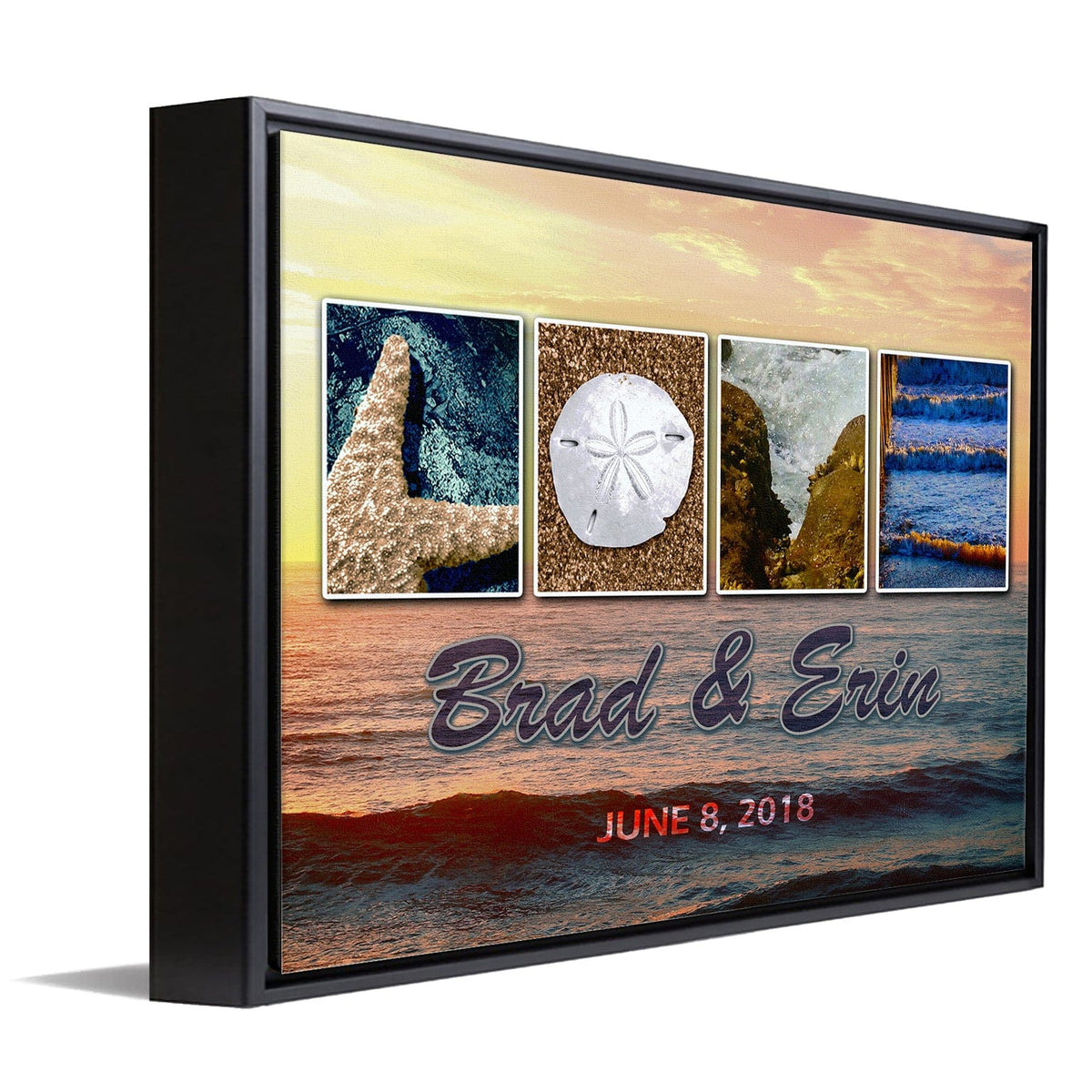 Personal-Prints art 12&quot;x16&quot; Float Framed Canvas LOVE Letters Coastal