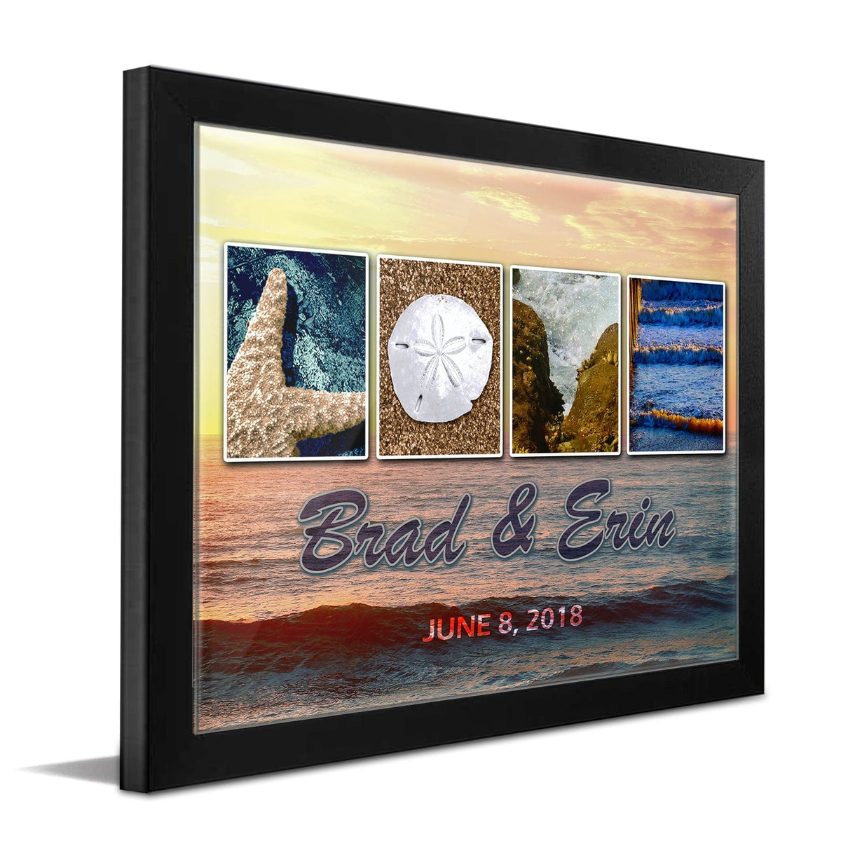 Personal-Prints art 11&quot;x14&quot; Framed Paper Print LOVE Letters Coastal