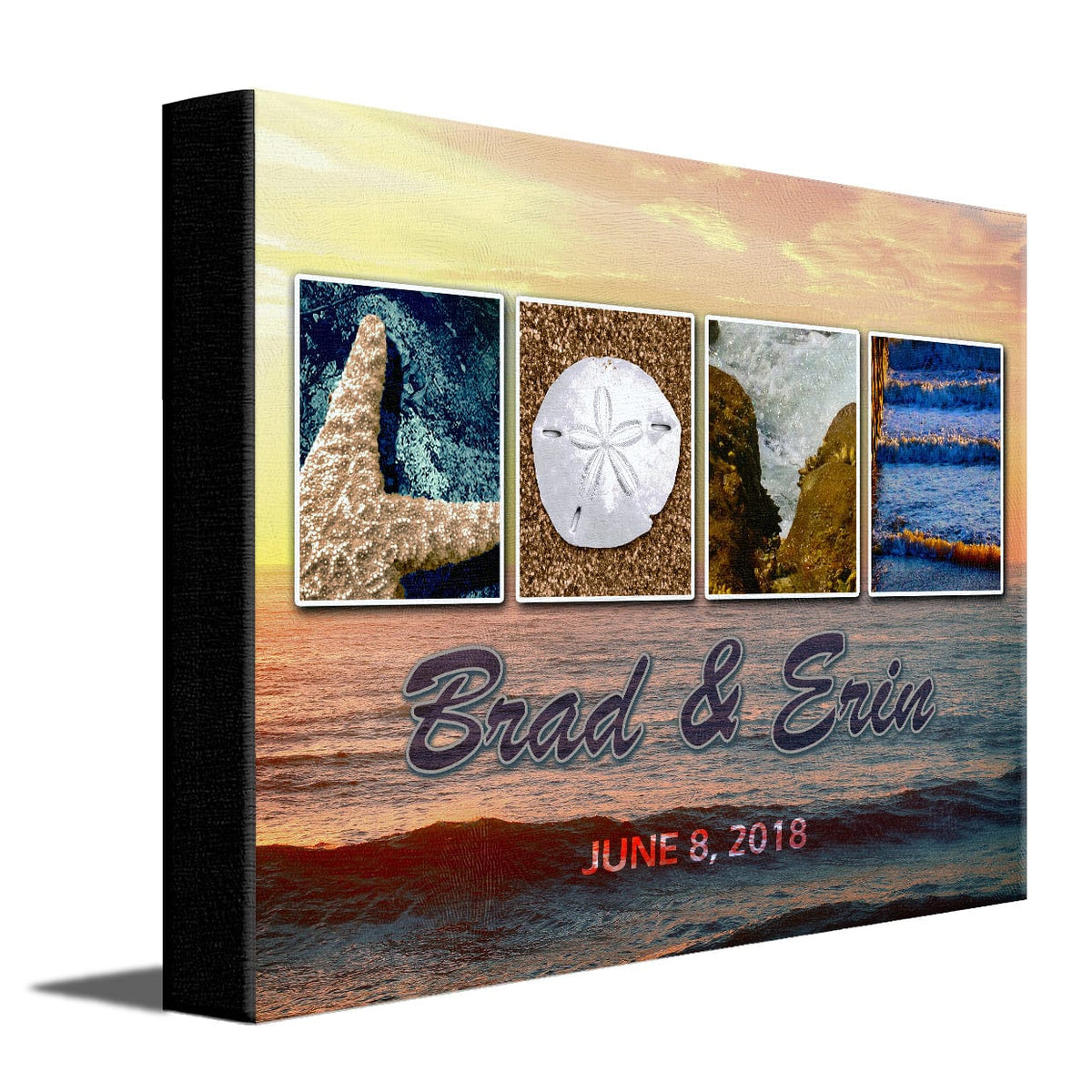 Personal-Prints art 11&quot;x14&quot; Stretched Canvas LOVE Letters Coastal