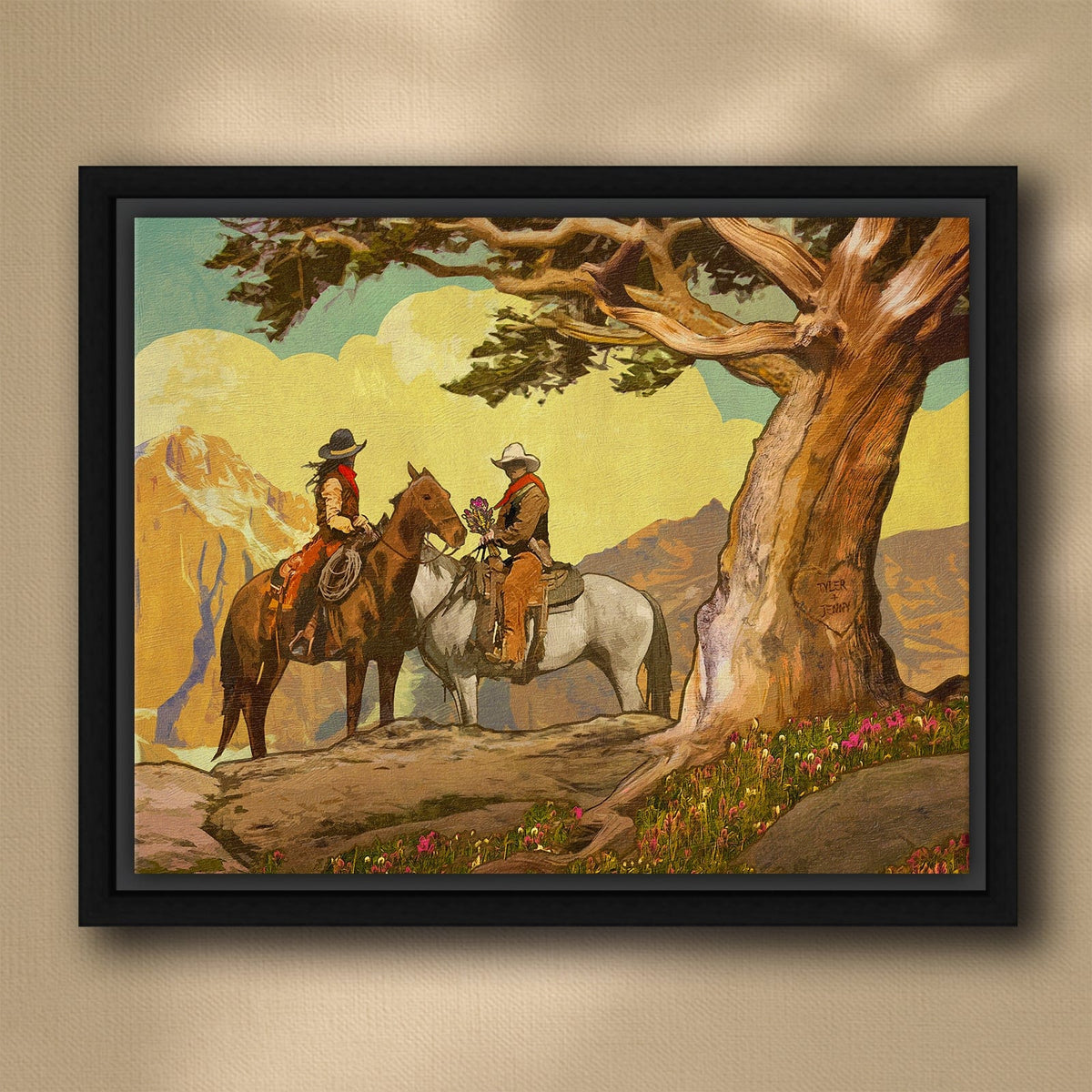 Personal-Prints art 20&quot;x24&quot; Float Framed Canvas Love of the West