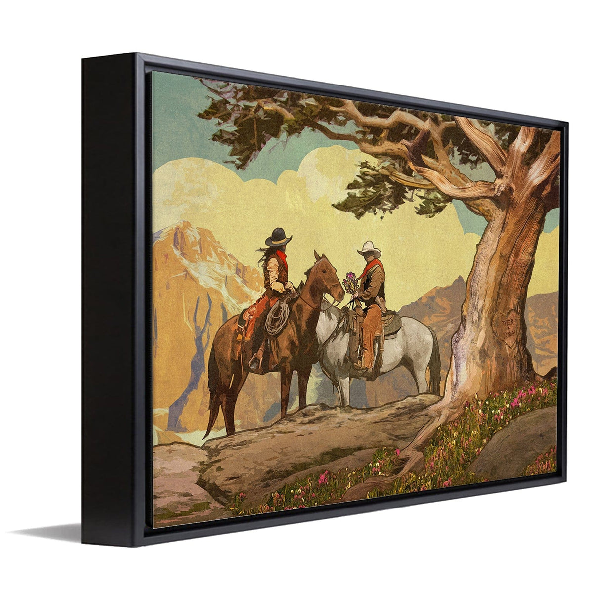 Personal-Prints art 12&quot;x16&quot; Float Framed Canvas Love of the West