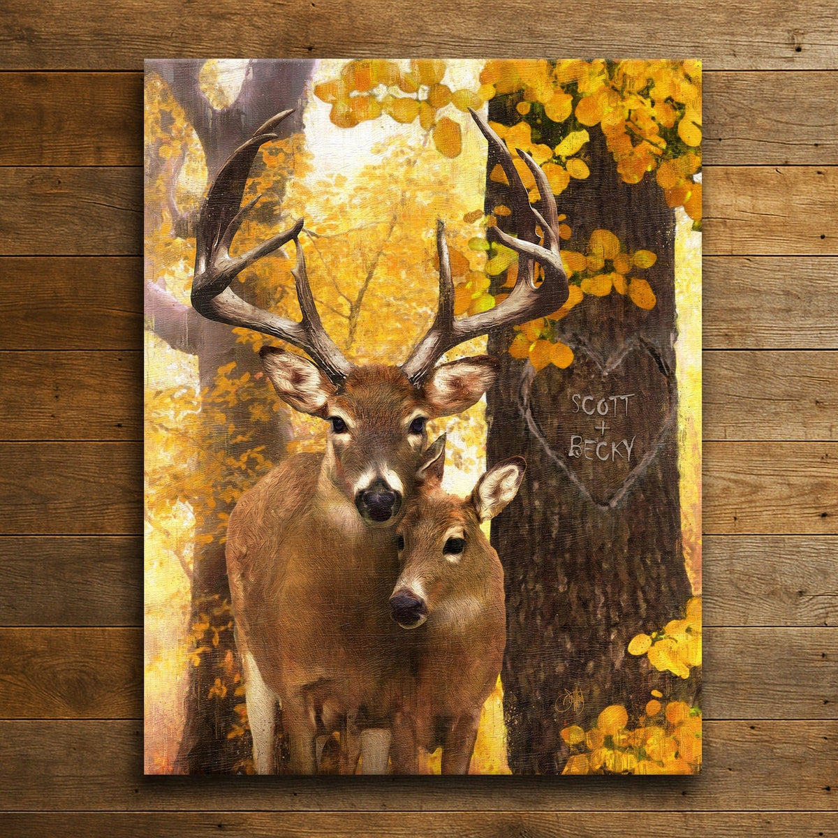 Personal-Prints art 16&quot;x20&quot; Stretched Canvas Love you DEERly