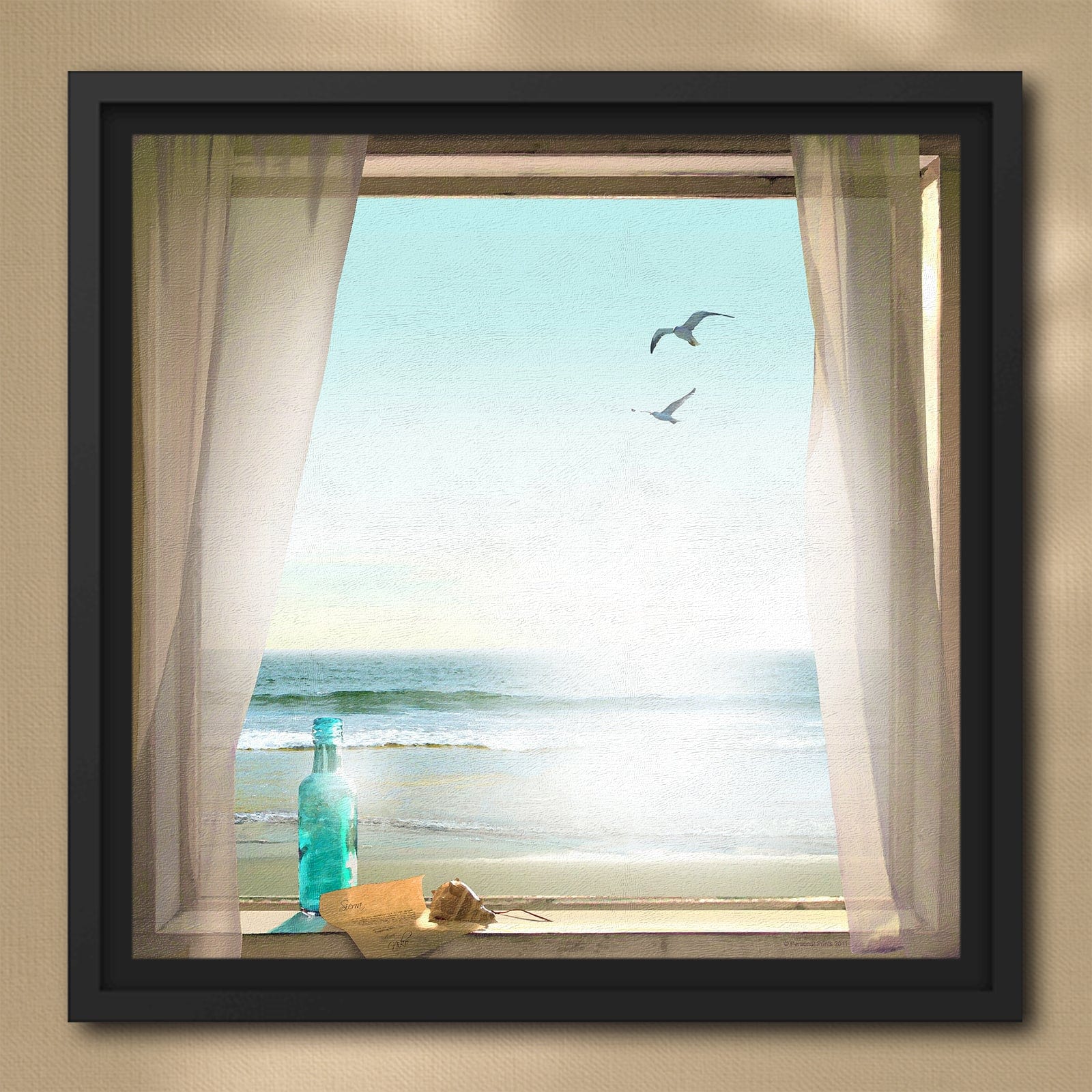 Personal-Prints art 24"x24" Float Framed Canvas Message In A Bottle