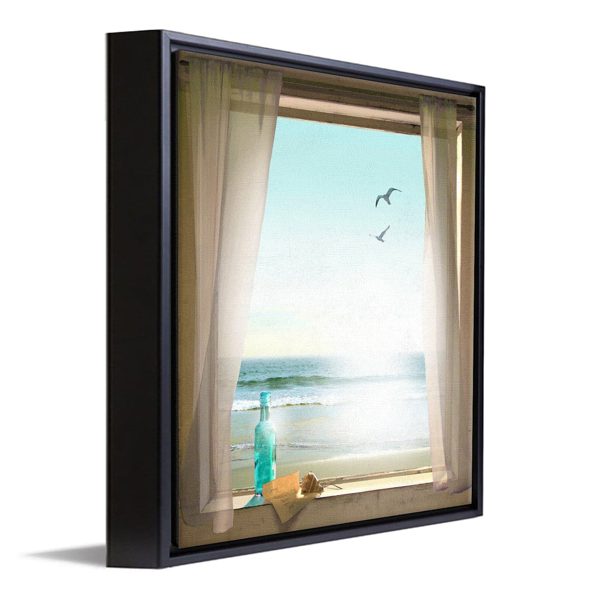 Personal-Prints art 14&quot;x14&quot; Float Framed Canvas Message In A Bottle