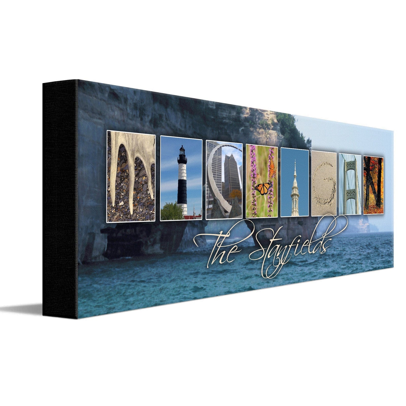 Personal-Prints art MICHIGAN - State Name Art